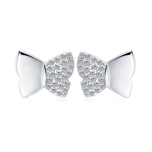Korean Style Cute And Compact Butterfly Copper Plated Stud Earrings - Image 2