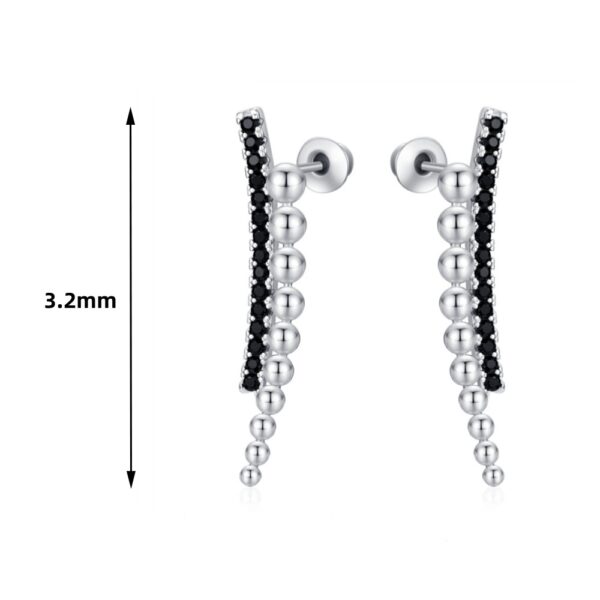 Long Slimming Ornament Beads Zircon Copper Earrings - Image 3