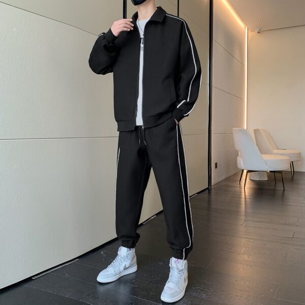 Three-dimensional Grid Men's Leisure Sports Suit - Image 2