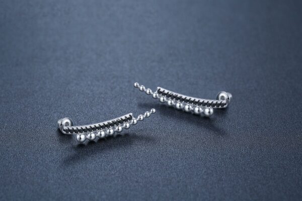 Long Slimming Ornament Beads Zircon Copper Earrings - Image 4